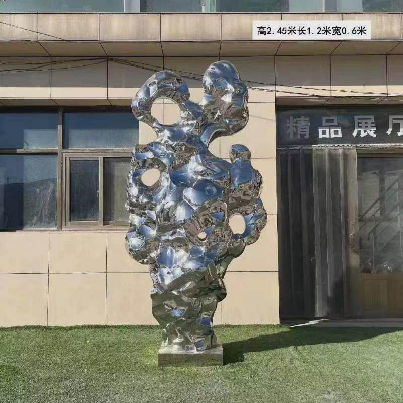 不锈钢太湖石雕塑锻造景观工艺品户外手工摆件湖边公园风景