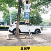 伸缩梯子靠爬电线杆单直梯好用黑色卡头铝合金楼梯工程梯配件