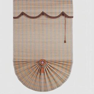 日式 扇形帘办公茶室酒店升降饭店罗马帘 竹帘窗帘隔断遮阳卷帘中式