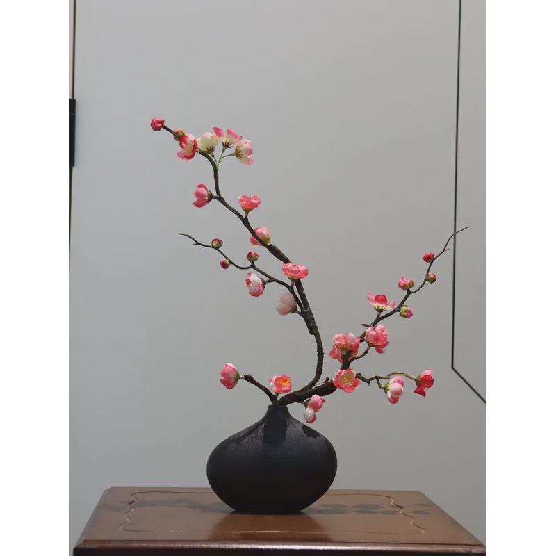 摆件梅花腊梅假花绢花手工插花套装桌面摆放装饰品花艺新中式