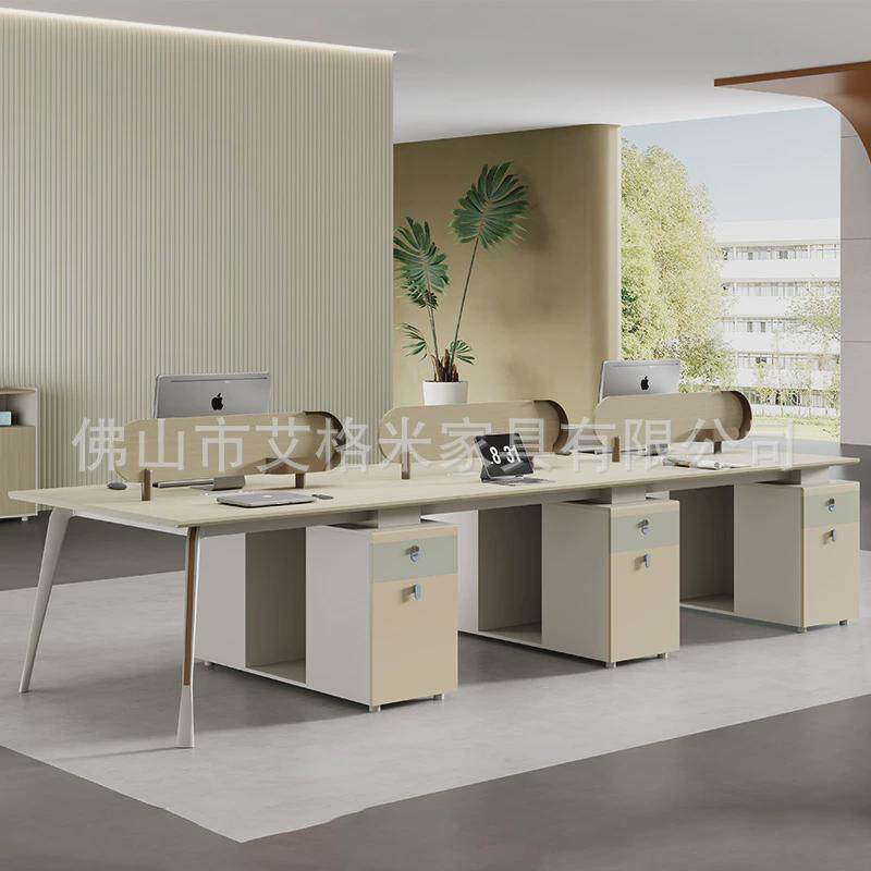 办公桌办公室台式电脑桌现代简约带抽屉简易职员桌办公位桌椅组合