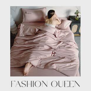 2023夏季新款水洗冰丝天丝空调夏凉被单夏被单床笠四件套礼品被子