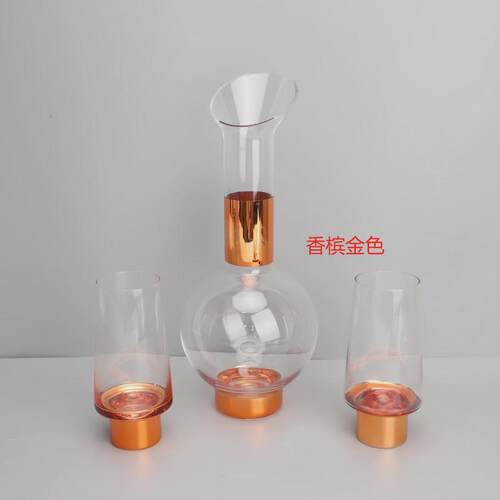 现代简约客厅茶几三件套酒具样板房桌面玄关创意家居软装饰品摆件