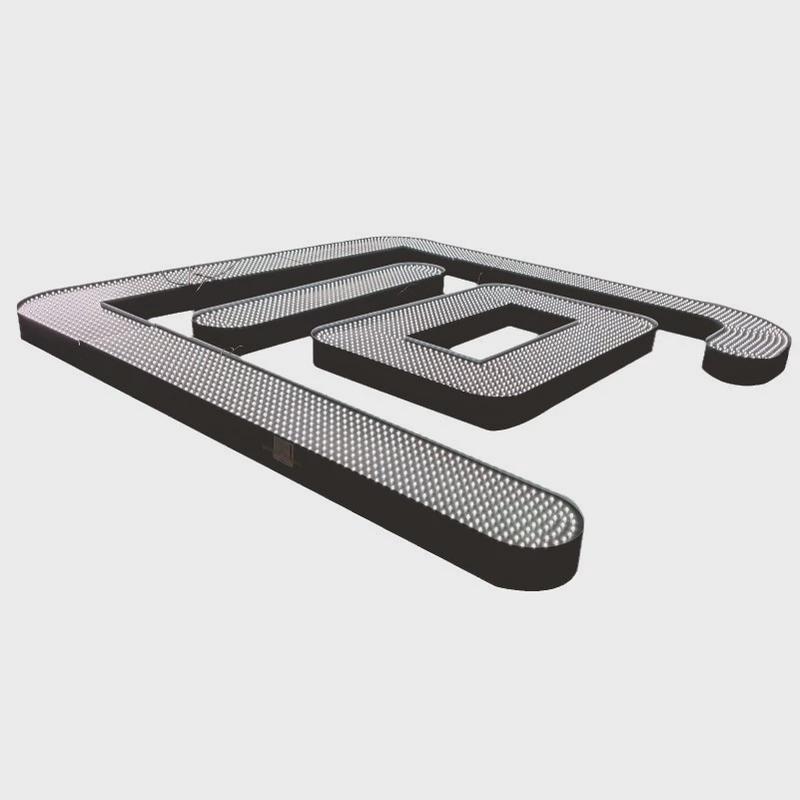 订做大型发光字超亮广告牌灯珠外露铝板冲孔字楼顶广告字玻璃logo