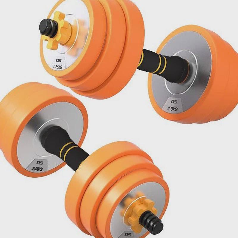 包铁健身男女哑铃家用健身器材可调节重量实心10kg20公斤杠铃套装