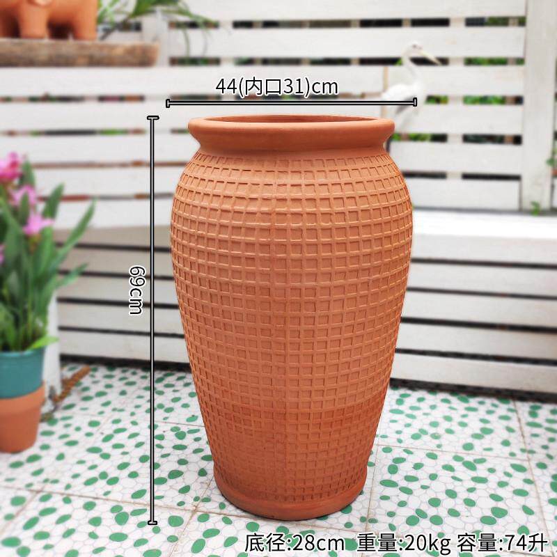 特大号素烧红陶花盆多肉陶罐吸水陈设落地大花盆景观透气套盆包邮