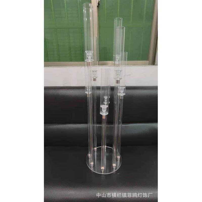 婚庆婚礼布置道具舞台t台迎宾区装饰新款亚克力透明烛台路引摆件