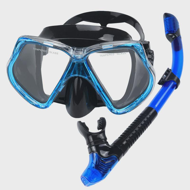 套装成人浮潜潜水镜硅胶潜水面罩全干式浮潜面罩通用浮潜二宝