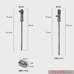 06ym中式天地别墅大门插销锁门扣仿古插销防盗门闩铜地插地销庭院