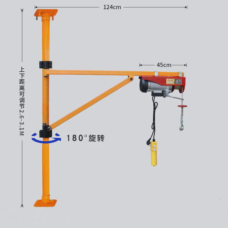微型电动葫芦220v吊机屋顶提升机起重机装修小型升降家用立柱支架