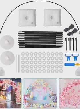 黑色杆纤维水袋底座气球拱门套装生日派对婚庆圣诞装饰气球支架