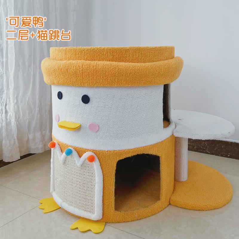 剑麻猫抓桶猫隧道爬架封闭式猫屋猫树一体猫咪三层大剑麻桶四季用