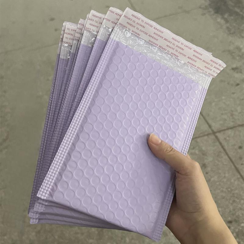 紫色快递气泡袋加厚手机壳包装饰品打包袋糖果色包装自粘信封袋子