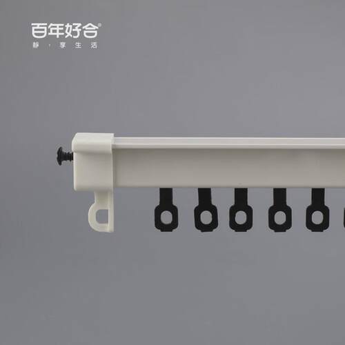 德裕窗帘轨道铝合金轨道可无支架单双轨滑轨顶装侧装静音直导轨