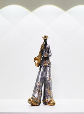 复古乐队人物创意摆件音乐艺术客厅书架酒柜轻奢装饰品树脂工艺品