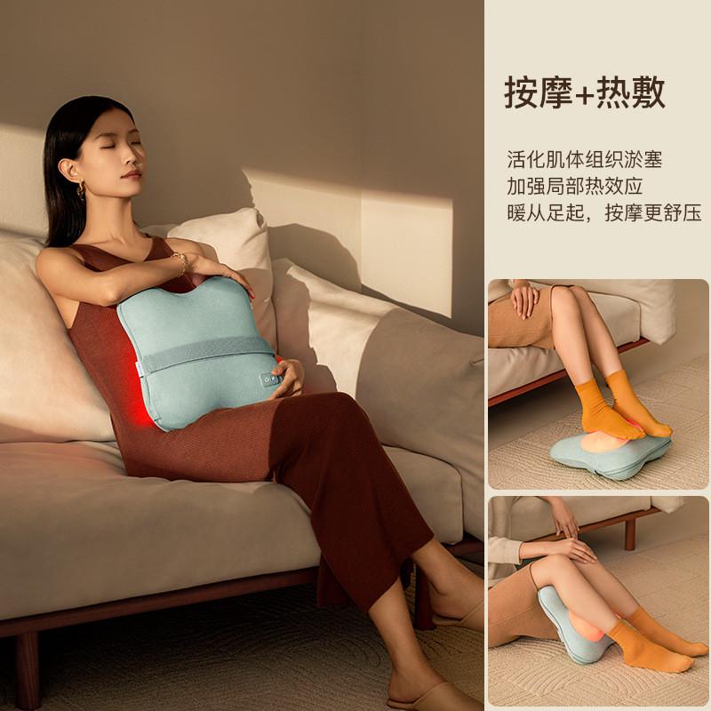 热销motuber莫托贝尔按摩仪背部腰部热敷靠枕电动按摩器厂家批发