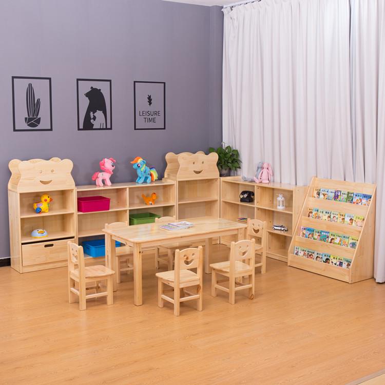 松木书柜幼儿园木质书架四层阶梯式儿童樟子批发可定尺寸