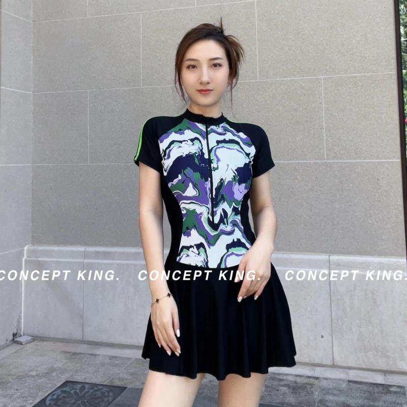 笑姐泳衣梦境连体遮肚保守裙式平角女士大码温泉度假,运动/瑜伽/健身/球迷用品,连体泳衣,淘宝优惠券,粉丝福利购,淘宝优惠卷