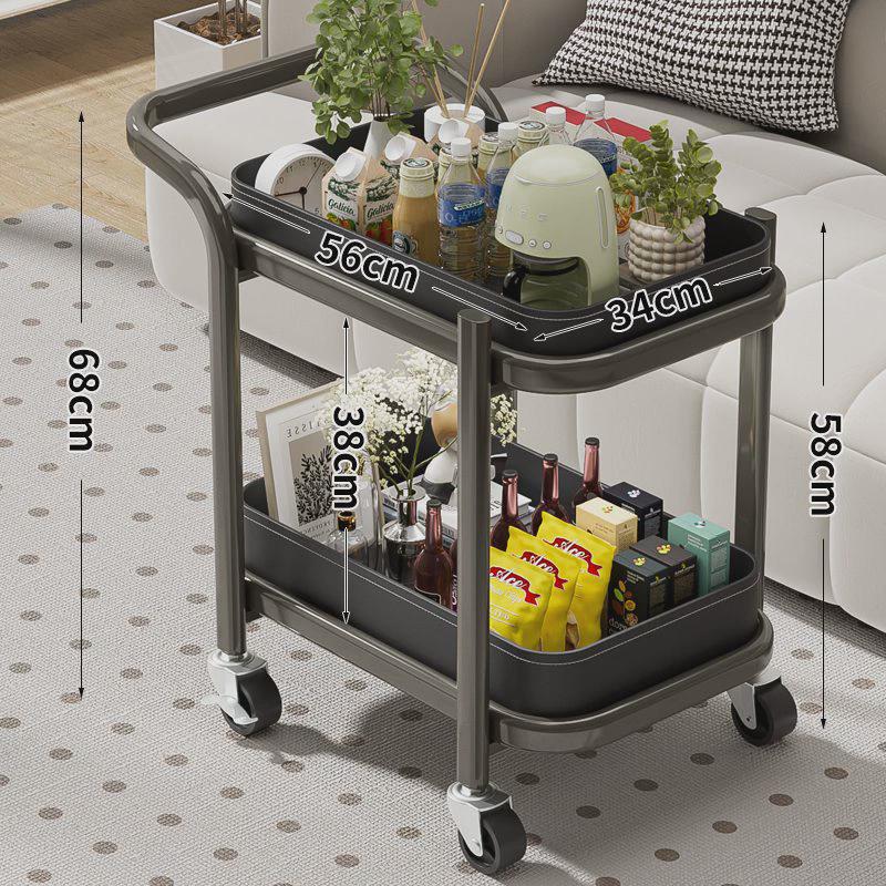 轻奢沙发边几皮移动马鞍小推车茶几客厅家用角几床头柜带轮置物架