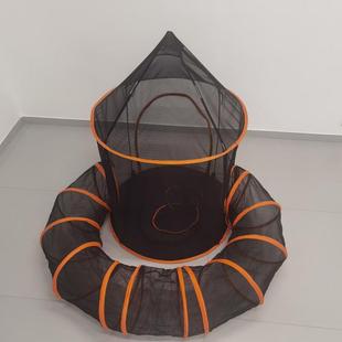 折叠帐篷流浪猫窝封闭式 钢丝宠物城堡猫隧道弯曲通道 便携狗窝套装