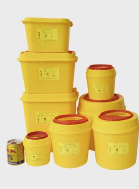 医疗利器盒医用锐器盒1L2L3L4L6L8L黄色一次性圆形医疗废物垃圾桶