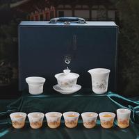 宜鑒冰種功夫茶具茶具套裝雪韻德化白瓷羊脂玉家用商用輕奢伴手禮