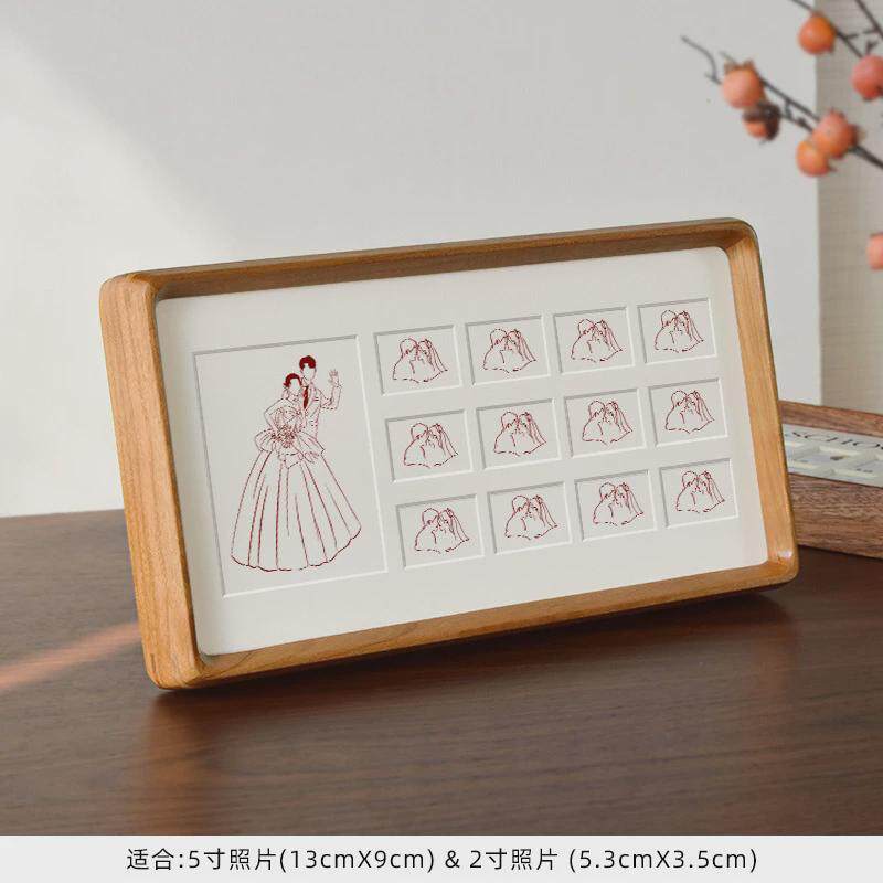 金婚新婚银婚结婚照结婚证纪念照片相框创意实木diy摆台