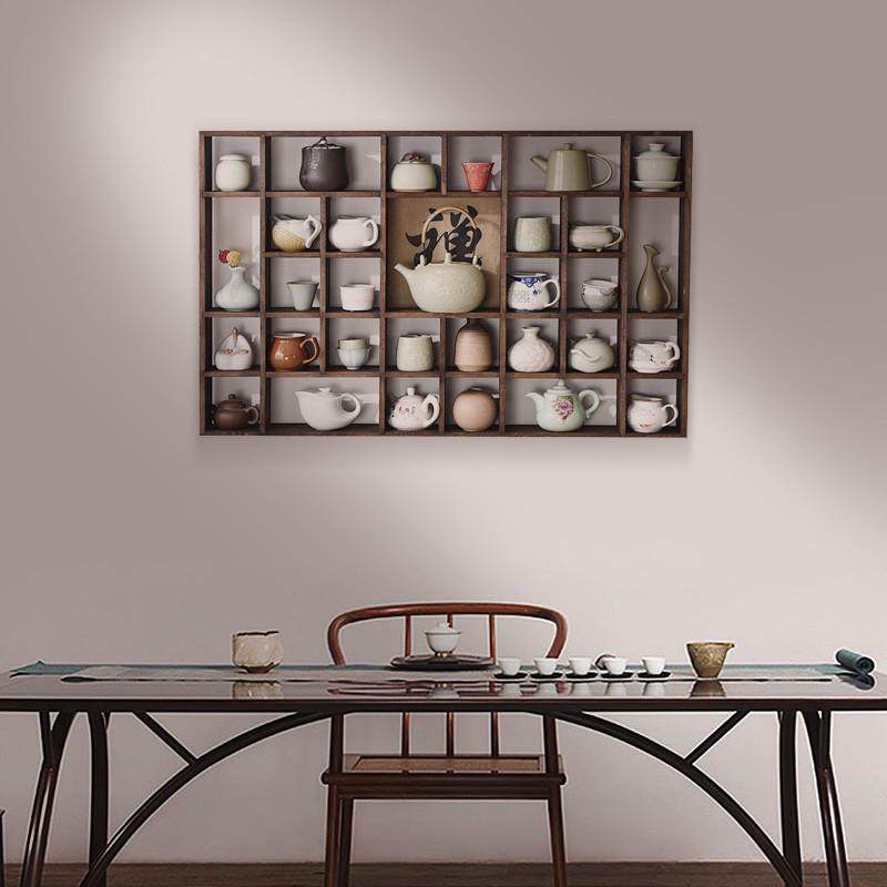 实木博古架茶杯架多宝阁茶壶茶具架挂墙置物架展示架壁挂中式,餐饮具,茶道/零配,淘宝优惠券,粉丝福利购,淘宝优惠卷