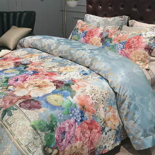 2tcu床上用品加厚提花磨毛四件套贡缎结婚四件套全欧式1.
