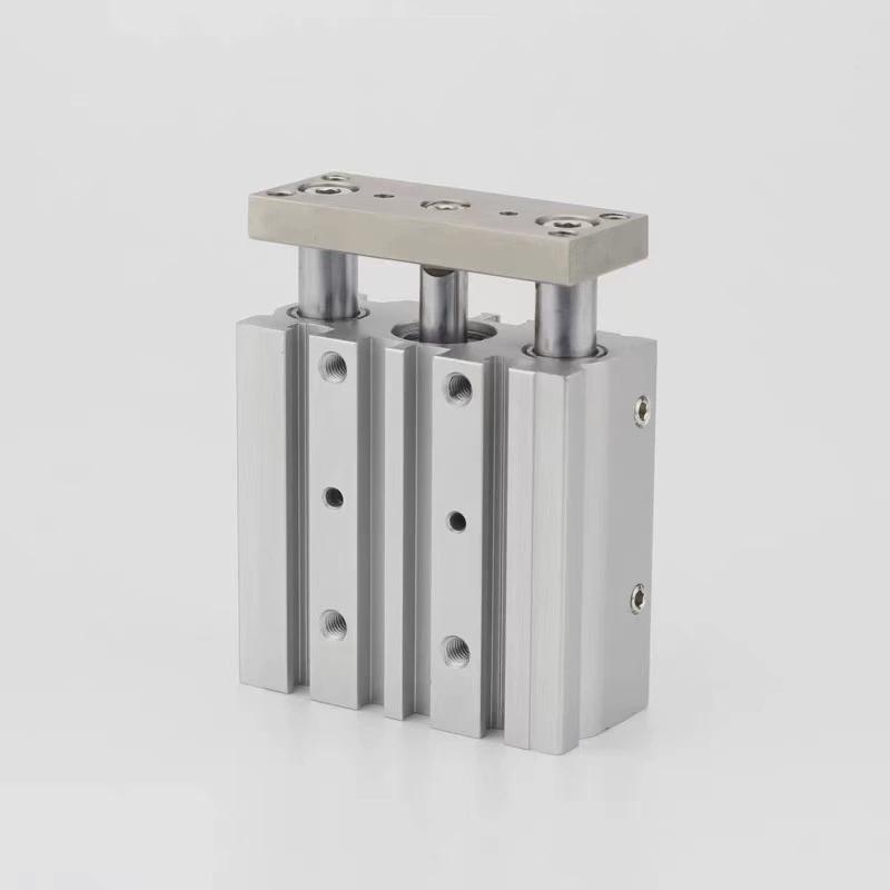 气动带导杆三杆三轴气缸mgpm32-10/20/30/40/50/60/75/125/150z