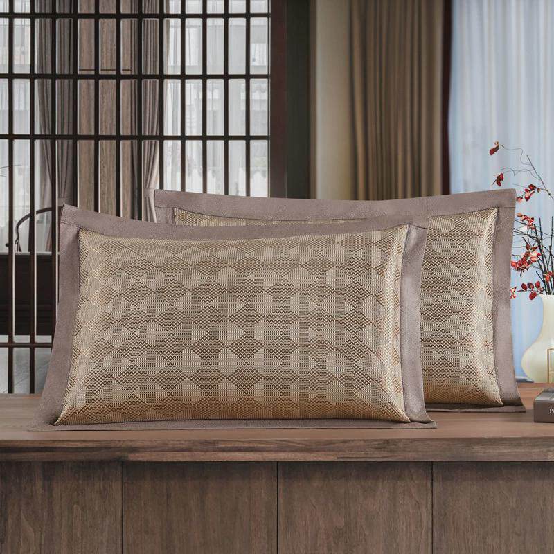 夏季冰丝枕套双面凉席枕头套夏天凉爽藤枕芯套成人加大枕席一