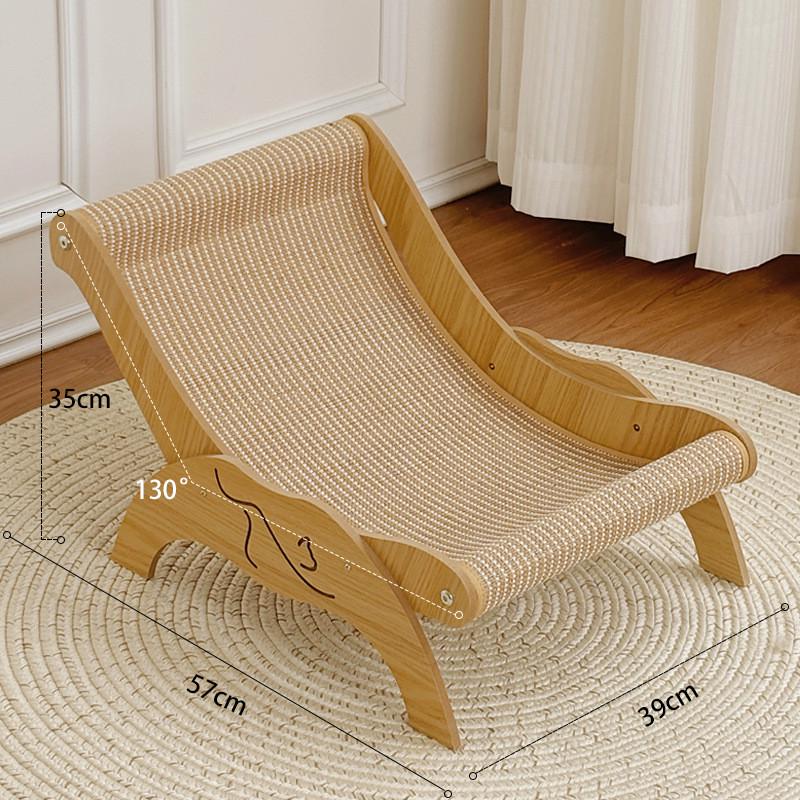 剑麻爪猫窝一体猫爪板不掉屑磨猫抓板木质超大猫床沙发贵妃躺椅