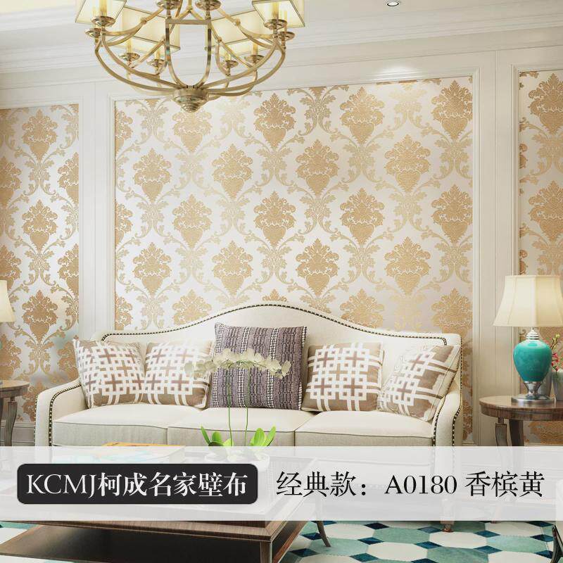 2024新款欧式无缝壁布墙纸卧室客厅电视背景墙全屋感锦缎墙布归蔷