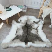 现代简约可机洗仿驯鹿毛皮地毯卧室毛毯地垫床边仿动物毯梳妆镜子
