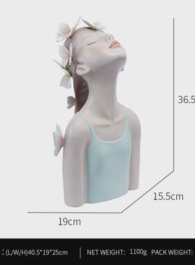 北欧手工轻奢女孩树脂工艺品ins摆件客厅家居电视柜桌面新装饰