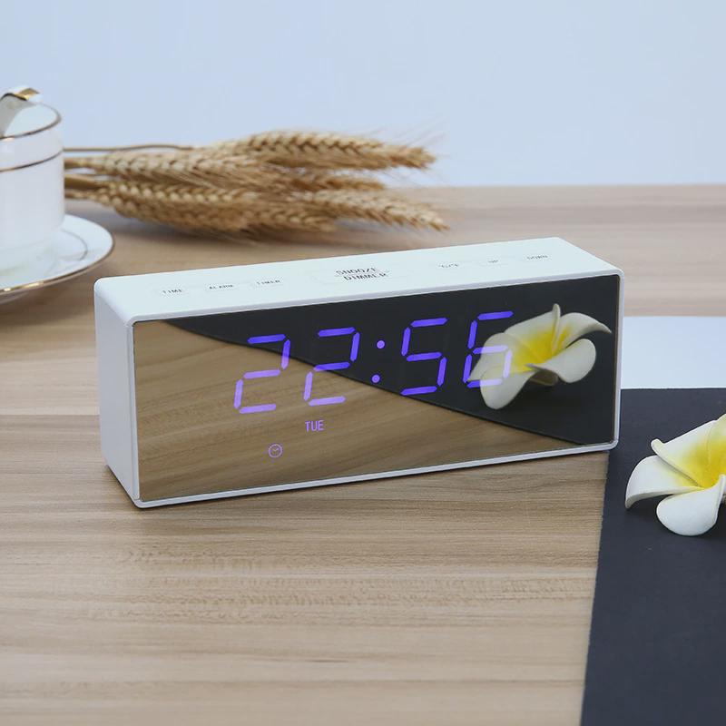 电子闹钟静音闹钟led钟镜面数字钟多功能倒计时电子时钟学生创意