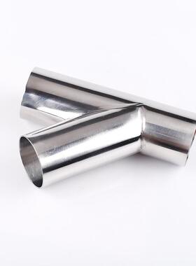 不锈钢卫生级45度斜三通304Y型焊接三通316LY型三通内外抛光