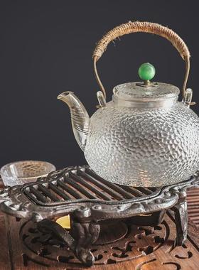 茶炉复古铸铁工艺品镂空铁艺烛台蜡台烤茶炉蜡烛温欧式加热底座