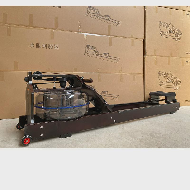 木质水阻阻力器材家用室内健身折叠划船机调节划水器体育运动商用