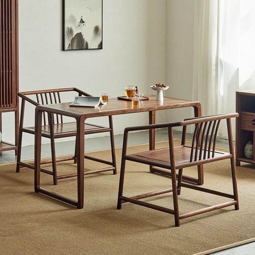 新中式阳台茶桌椅组合实木家用茶台禅意茶桌小户型茶几泡茶台一体