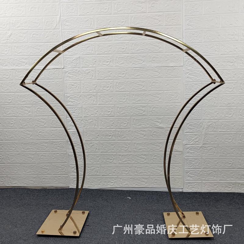 花架豪品婚庆金色拱门电镀拱形桌摆广州婚礼展示布置创意道具
