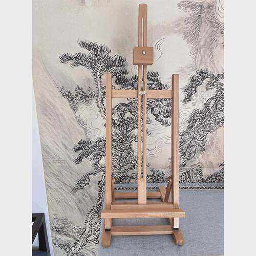 1.45米黄松木画架写生广告展示架美术榉木油画桌面折叠素描画架