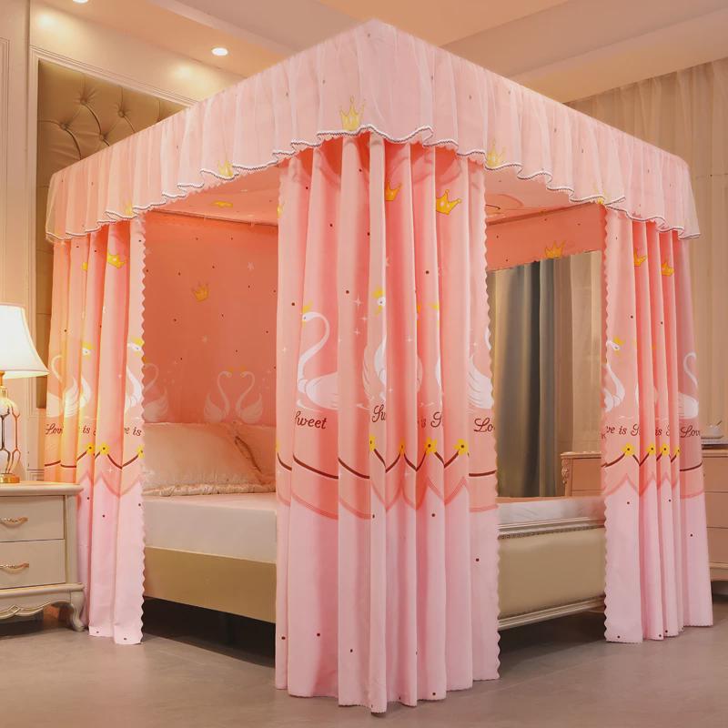 9WOR1加厚遮光床幔床帘公主风蚊帐封闭一体式防尘1.5米1.8m双人床