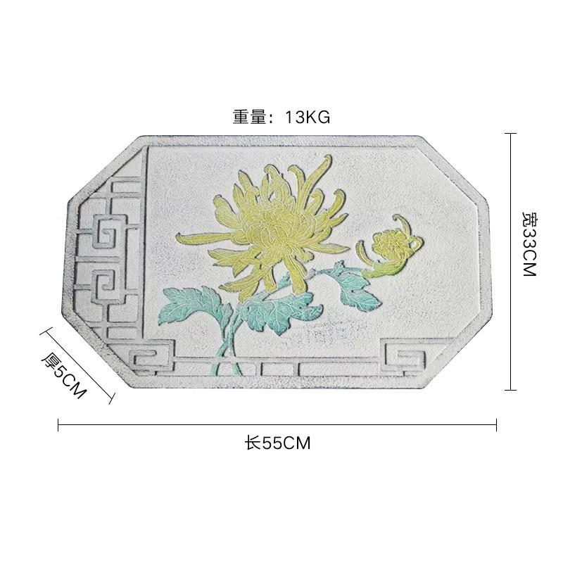 踏步石户外花园门口铺路垫脚中式造景别墅庭院草地莲花脚踏汀步石