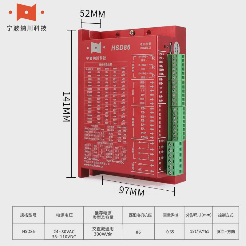 步进电机川步进套装86闭环驱动器hsd86+86hs纳不丢步