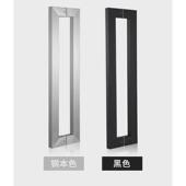 玻璃门电镀拉手特厚方管黑钛金钛金玫瑰金不锈钢单弯推拉门把手