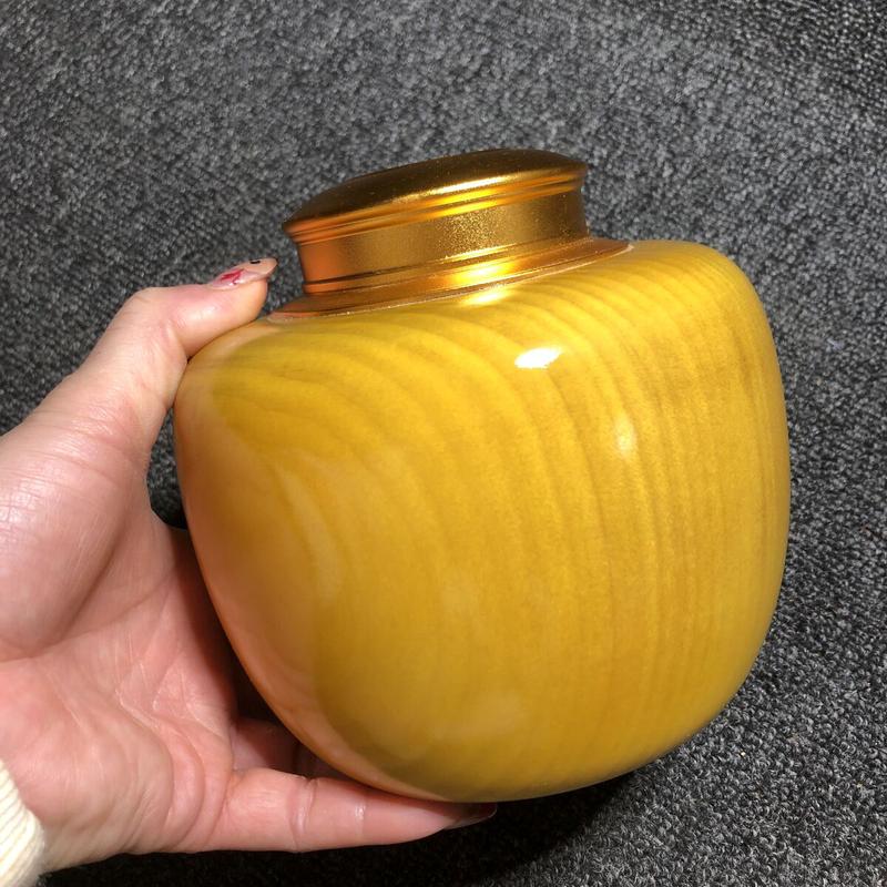 z655金丝楠茶叶罐储物罐茶罐茶盒铜盖密封多功能实木普洱储存茶罐
