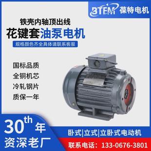 壳铁内轴电机直连式 液压花键套齿轮油泵马达顶出线三相异步