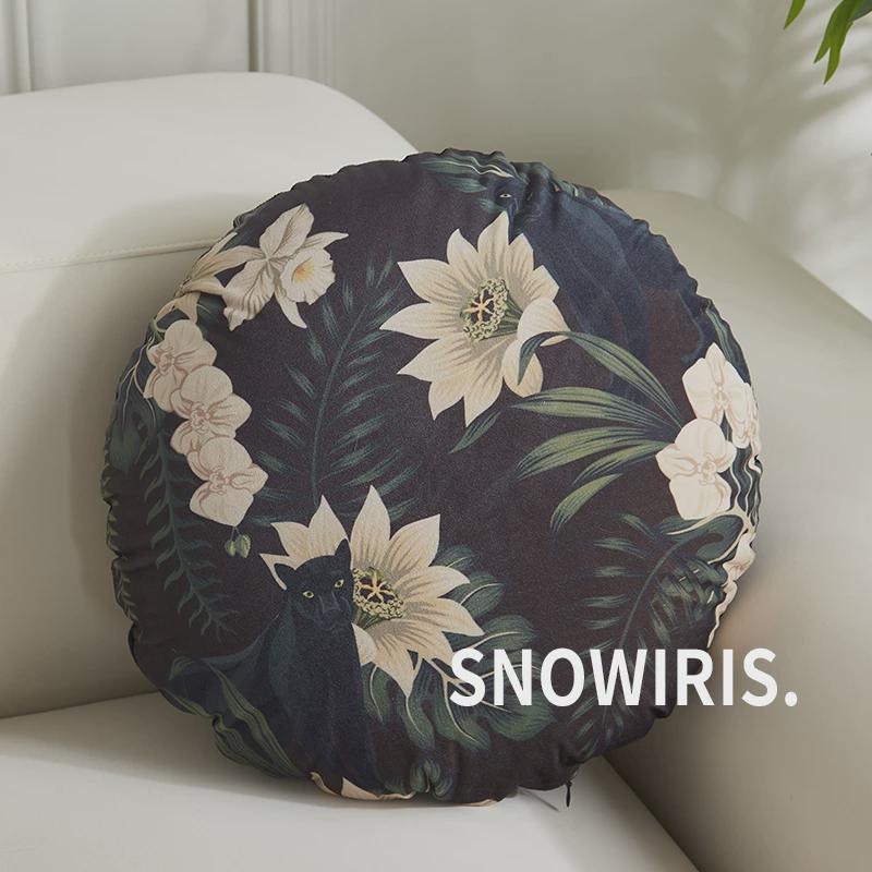 t5lp美式田园飘窗抱枕客厅沙发轻奢装饰豹子复古靠垫床头腰枕风靠