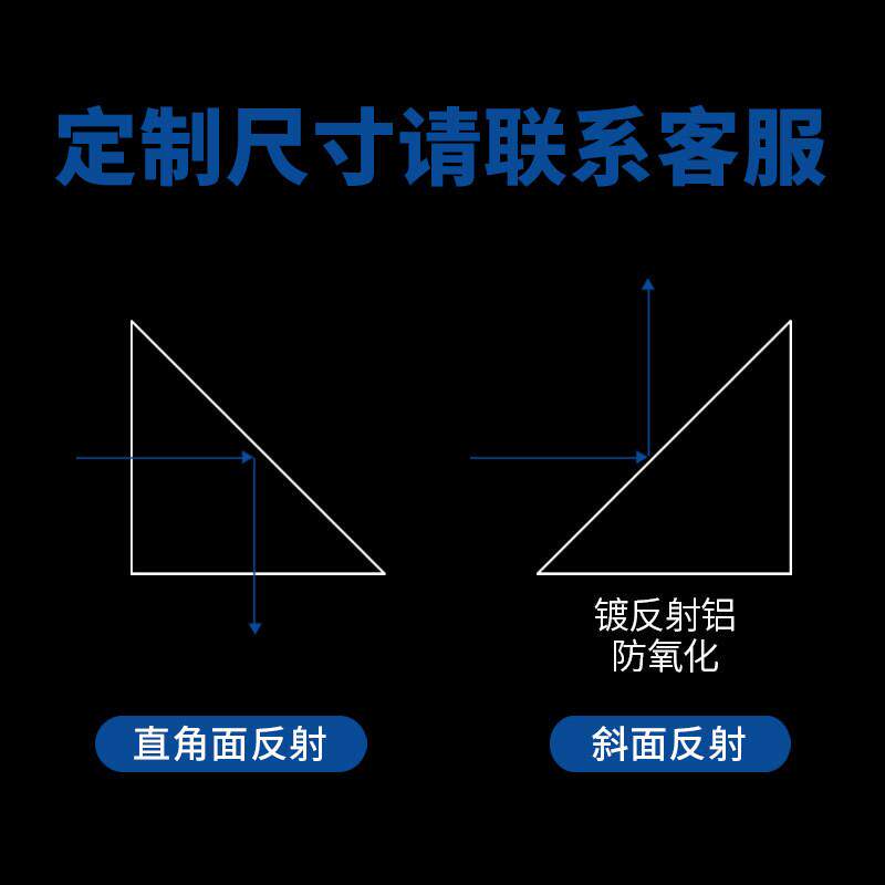 反射等腰直角三棱镜80*80*80mm45光学玻璃现货度镀膜精密精度高